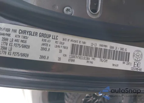 2014 Ram 1500 Sport z USA, uszkodzony, nr VIN 1C6RR7HT0ES181964